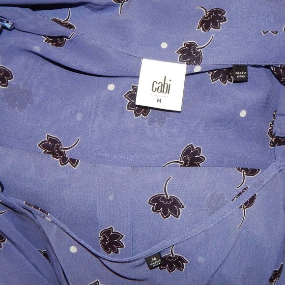 Ladies CAbi Front Draped Blouse with Attached Cami - Size M - Open Collar - Picture 8 of 9